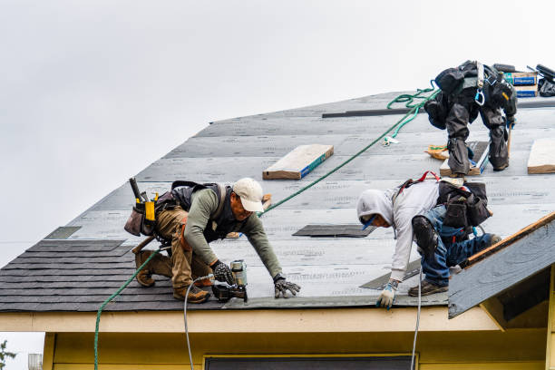 Professional Gutter Installation technician working in Red Oak, NC